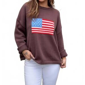 NEW BUTTERMELON miranda flag sweater in brown